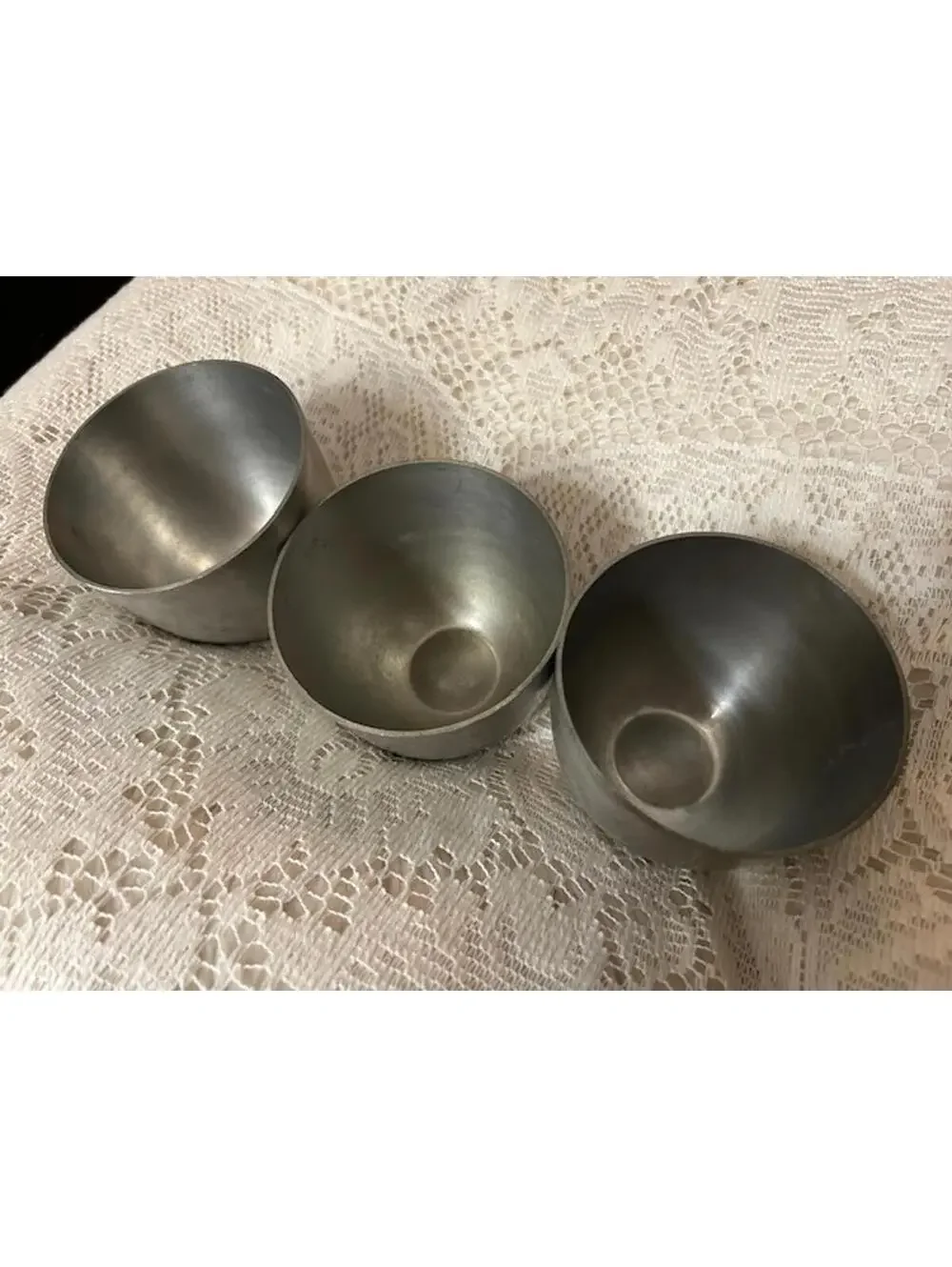 Set of 3 Vintage Metal Cups Mini Bowls